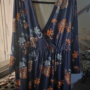 Floral Navy Dress 3/4xl